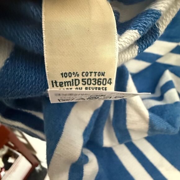 LL Bean Hoodie Multicolor Stripe 1/4 Button LS Rugby Pullover 503604 - Picture 4 of 4